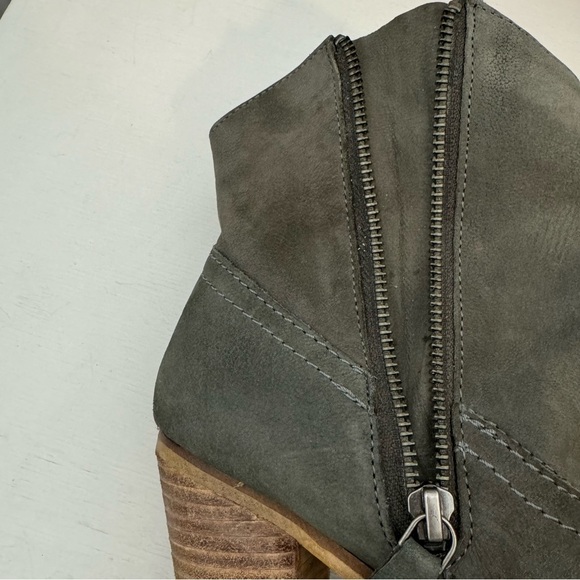 Rebels Stomp Gray Leather Western Booties Ankle Boots Size 8 - Picture 9 of 15